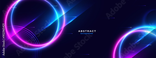 Abstract futuristic background with glowing neon light effect.Vector illustration.