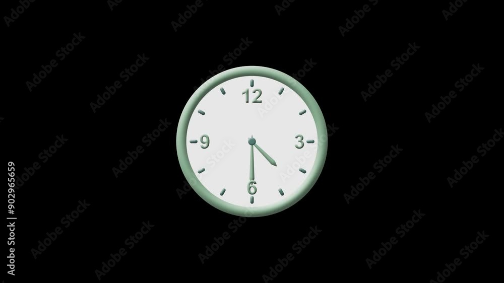 animated time 24 hour wall clock, trendy design animation on alpha channel background. animated time 24 hour wall clock, trendy design animation on alpha channel background.