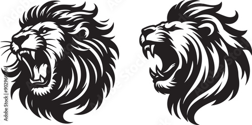 Wallpaper Mural Lion head silhouette vector art illustration. Lion head vector. Torontodigital.ca