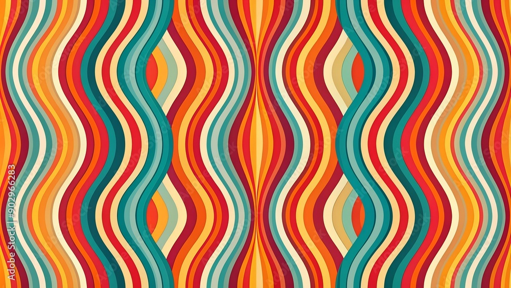 Vibrant Retro Waves: A Geometric Wallpaper Design AI generated Vibrant Retro Waves: A Geometric Wallpaper Design AI generated