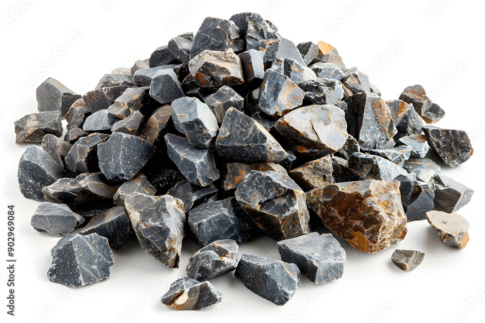 Pile of Dark, Textured Rocks with Varied Shapes and Sizes Pile of Dark, Textured Rocks with Varied Shapes and Sizes