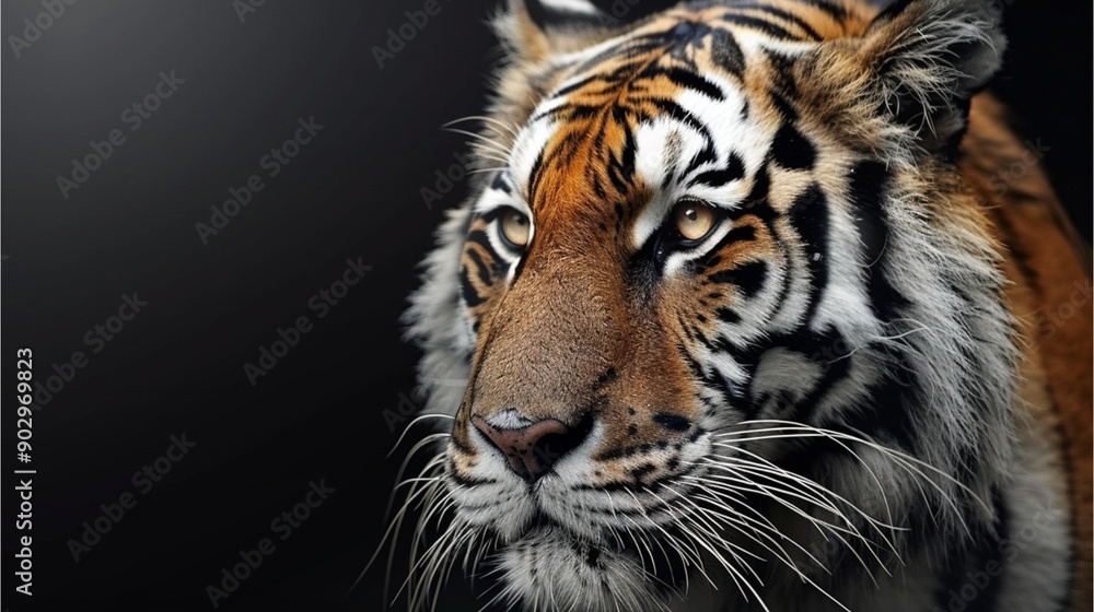 Fototapeta premium portrait of head tiger on a white background