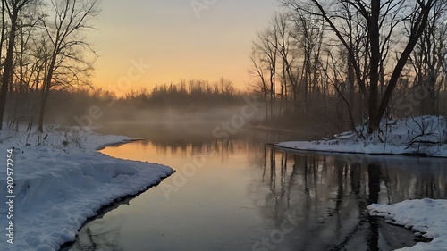 background, reflected in a still pond of water in the foreground.