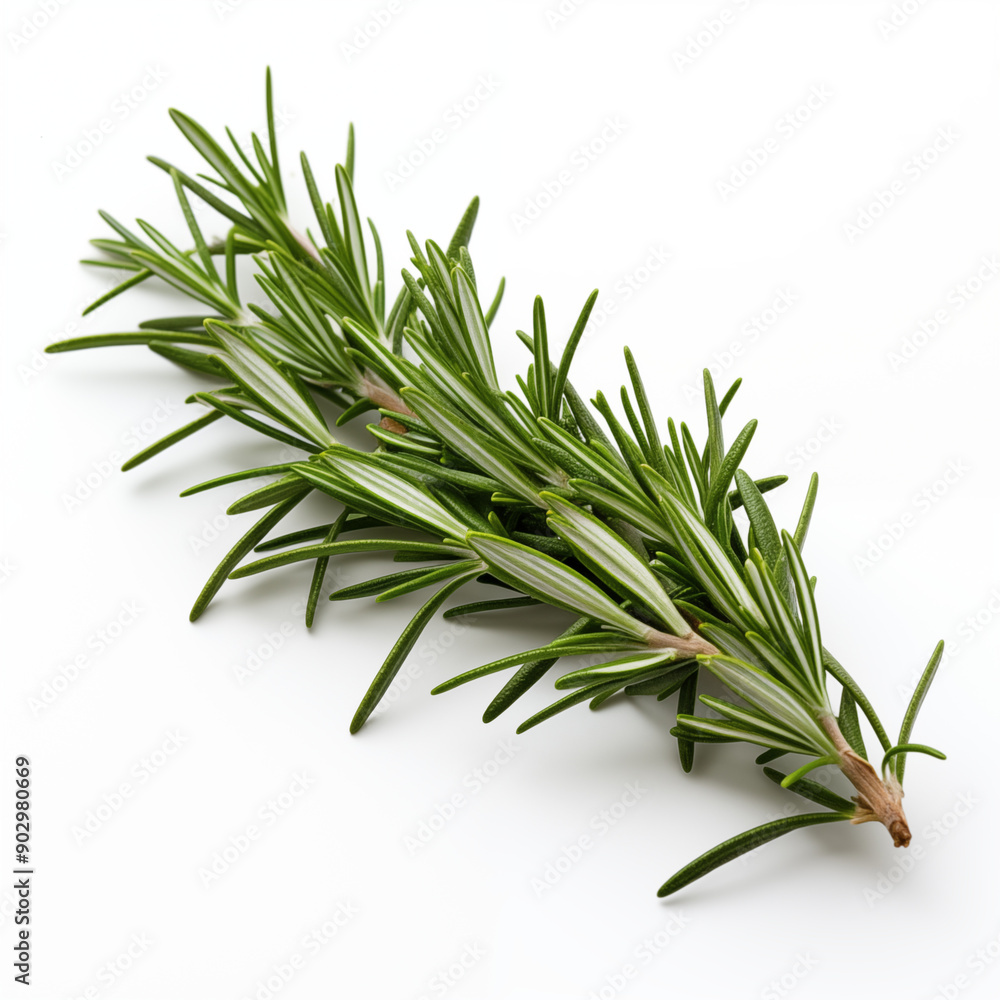 Fototapeta premium Fresh Rosemary Sprigs Isolated on White Background