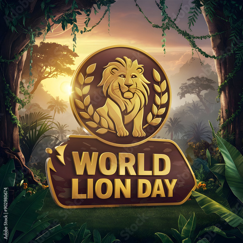 The logo for world lion day