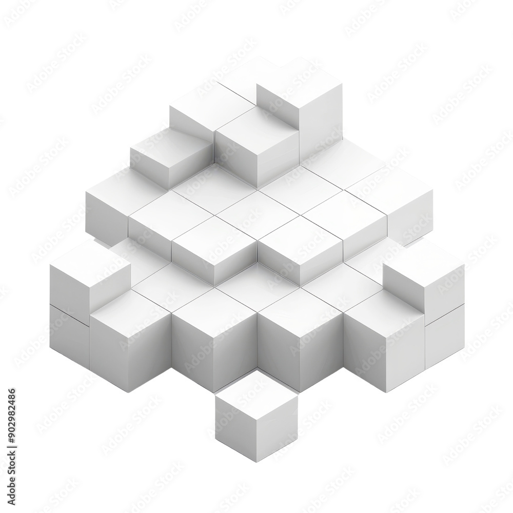 3D geometric cube pyramid structure in white isolated on a transparent background. abstract design concept, modern minimalist art. 3D geometric cube pyramid structure in white isolated on a transparent background. abstract design concept, modern minimalist art.