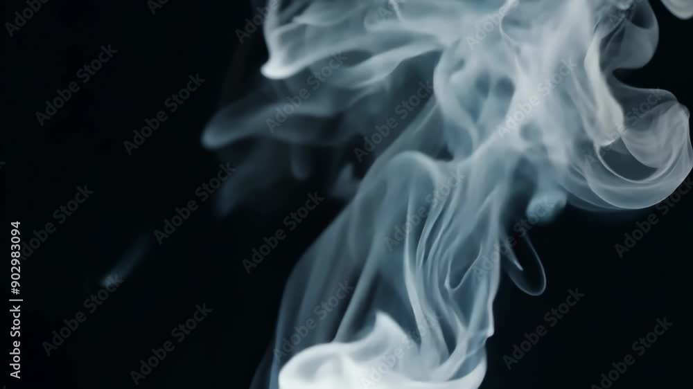 Abstract white smoke curls against a dark Abstract white smoke curls against a dark