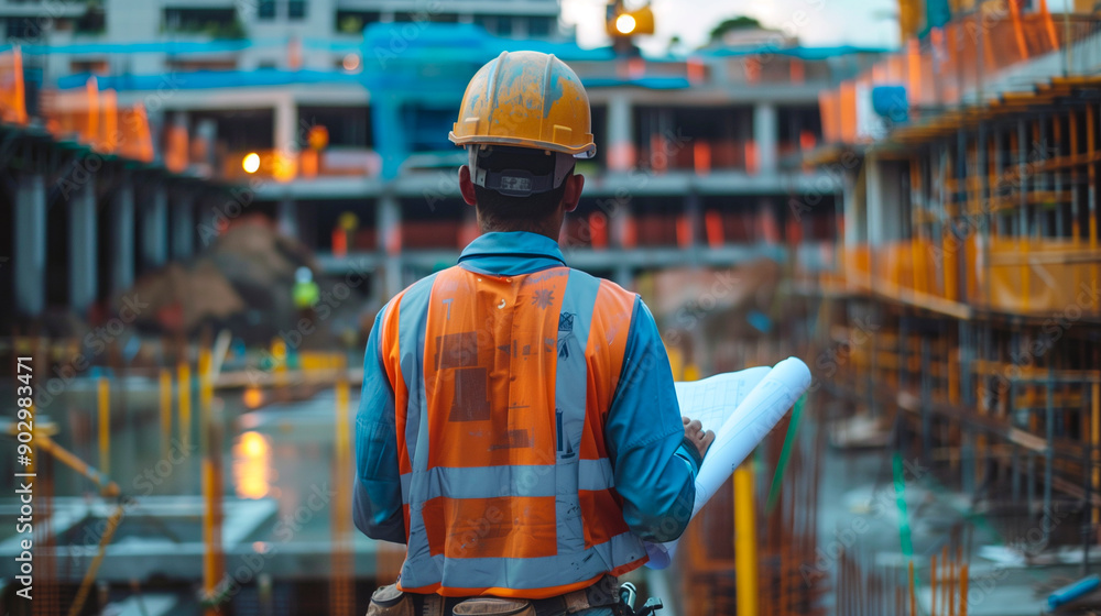 Construction Supervisor Overseeing Progress Construction Supervisor Overseeing Progress