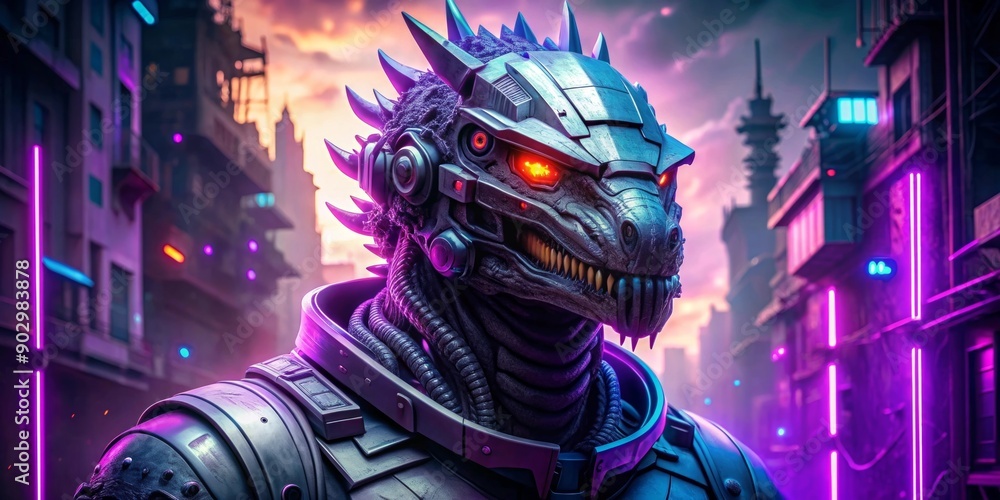 Cyberpunk Lizard Warrior Cyberpunk Lizard Warrior