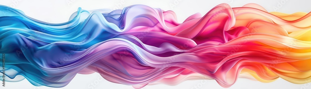 Fototapeta premium A Close-up Shot of a Fluid rainbow silhouettes, diverse liquid outlines