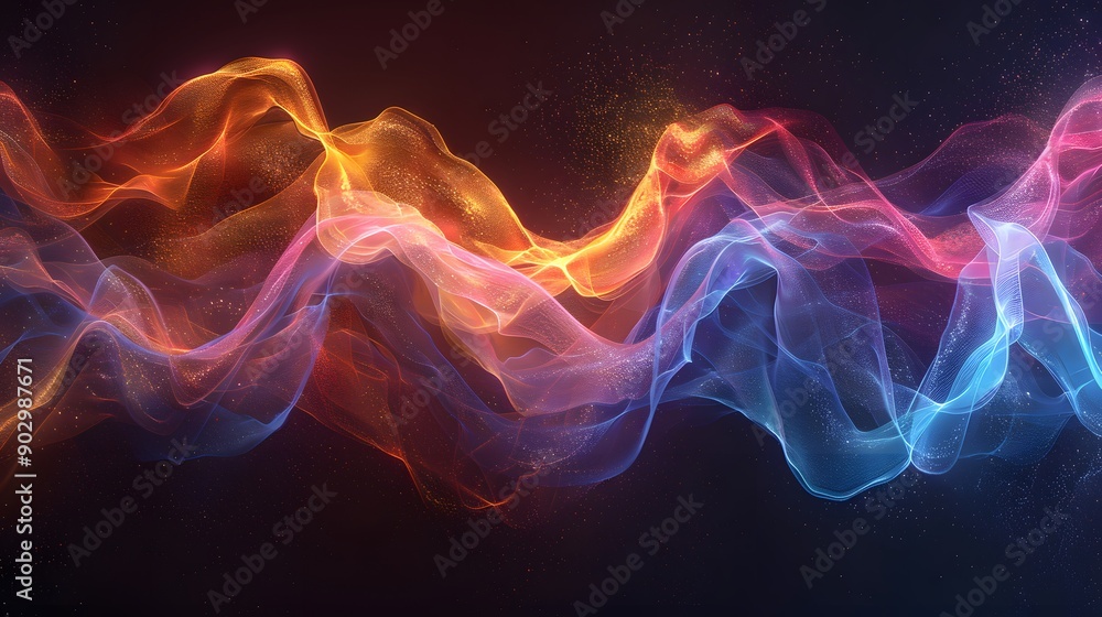 Vibrant Waves of Light and Color in Abstract Design Vibrant Waves of Light and Color in Abstract Design