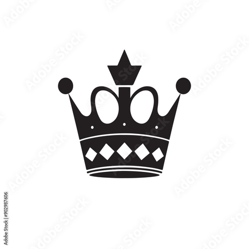 A black and white vector crown .