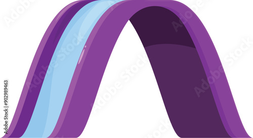 Purple water slide providing summer fun and excitement
