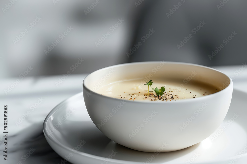 baked potato soup served in an elegant white ceramic bowl with creamy texture and savory toppings baked potato soup served in an elegant white ceramic bowl with creamy texture and savory toppings