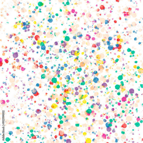 Bright colorful watercolor splashes on a white background. Modern bright watercolor stain. Rainbow trendy isolated design on white.