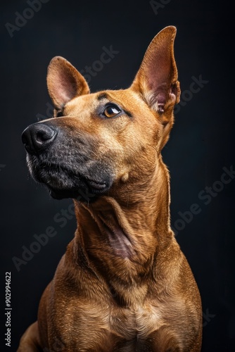 Close-up of Bull Terrier with Focused Expression