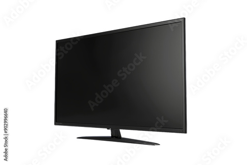 Ultra-thin smart LED TV display isolated on transparent background
