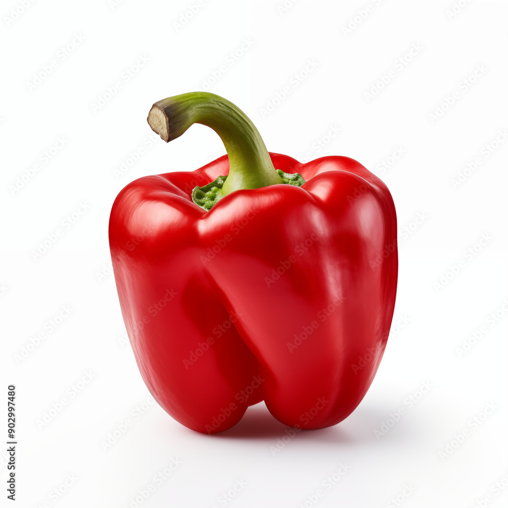 Red Bell Pepper Isolated on White Background Red Bell Pepper Isolated on White Background