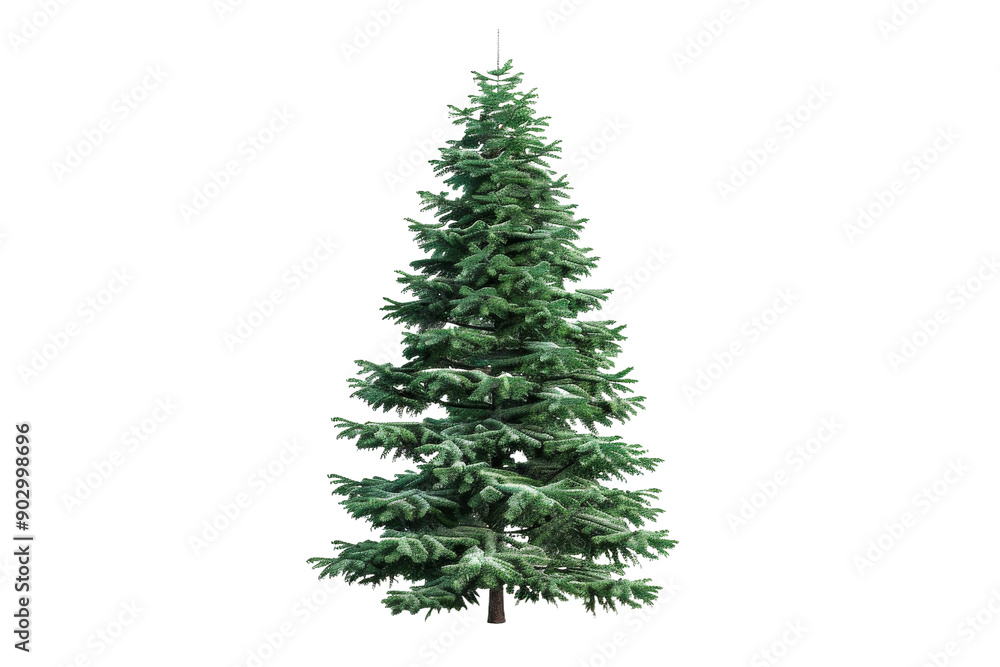 Winter-themed Christmas tree with snowflakes isolated on transparent background Winter-themed Christmas tree with snowflakes isolated on transparent background