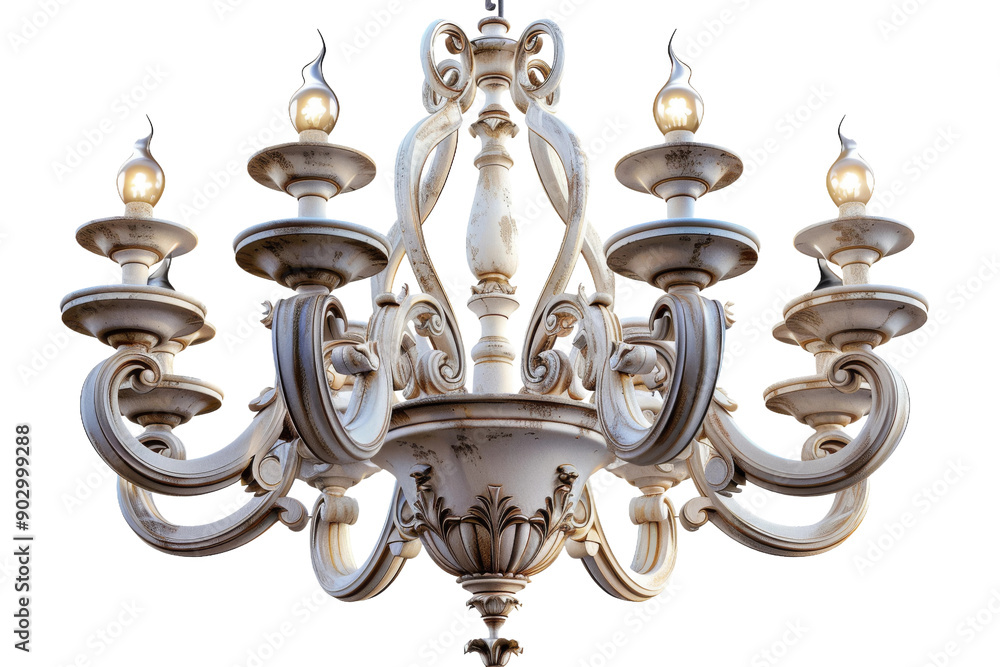 Elegant stylish chandelier design isolated on transparent background Elegant stylish chandelier design isolated on transparent background