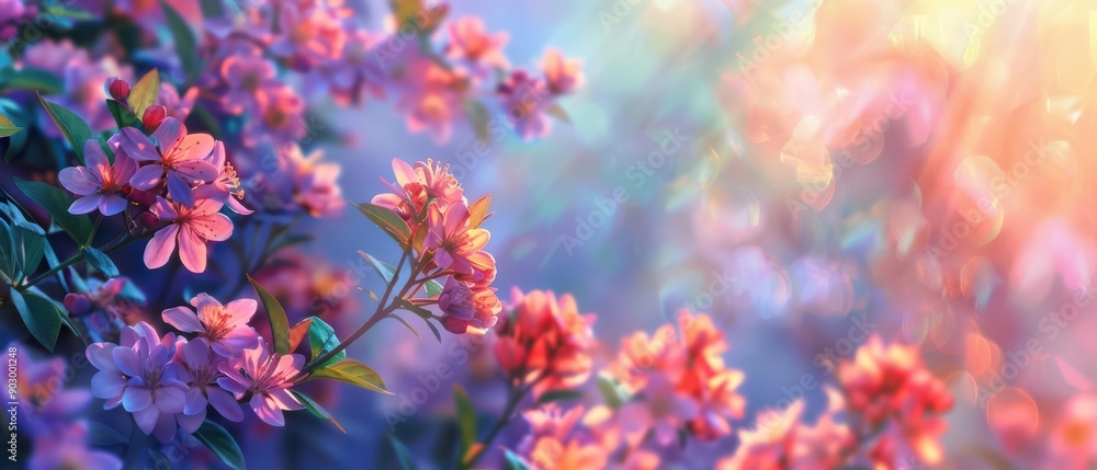 Explosion of color in a valley of enchanted flowers Explosion of color in a valley of enchanted flowers