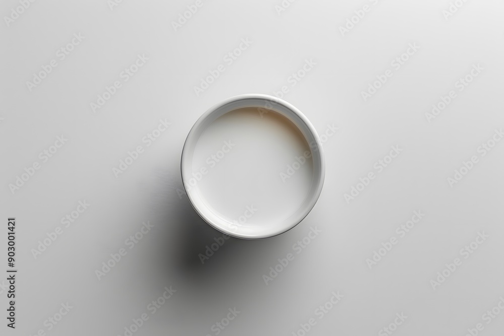 Minimalist White Bowl of Milk on a Smooth Surface Minimalist White Bowl of Milk on a Smooth Surface