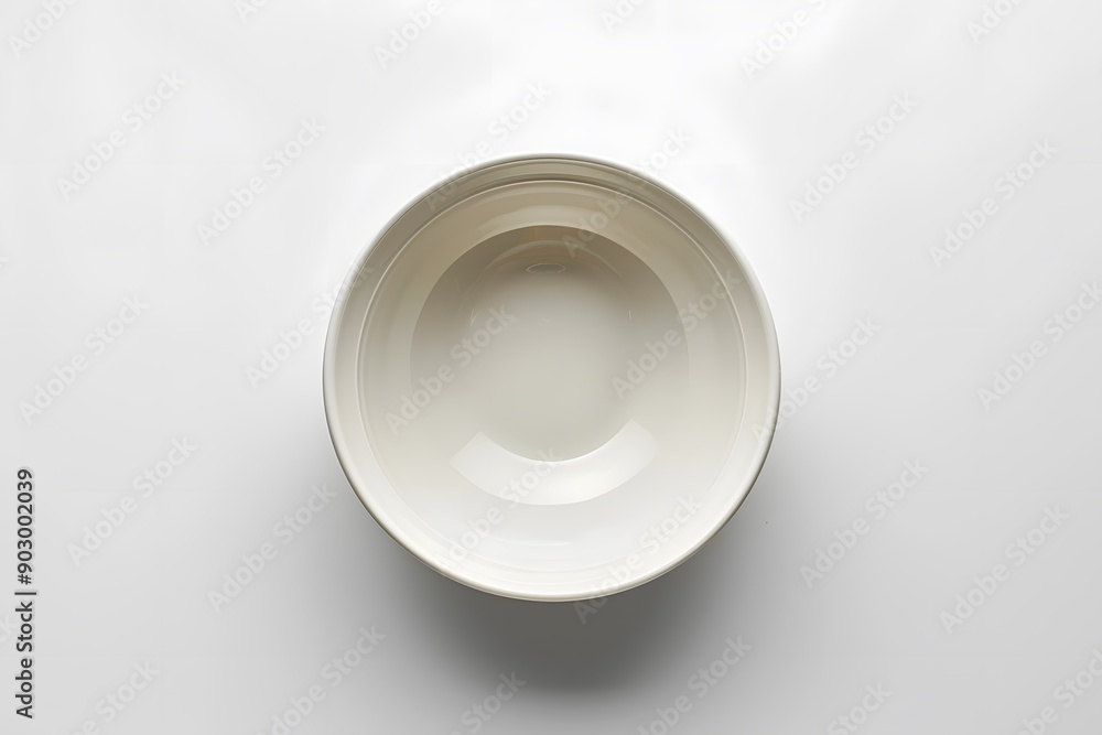 Elegant Minimalist White Bowl on a Clean Surface Elegant Minimalist White Bowl on a Clean Surface