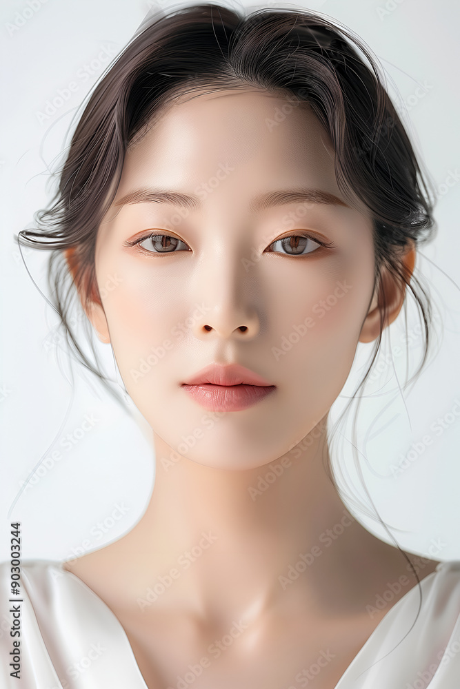 High Resolution Portrait of a Young Woman with Clear Skin and Natural Makeup High Resolution Portrait of a Young Woman with Clear Skin and Natural Makeup