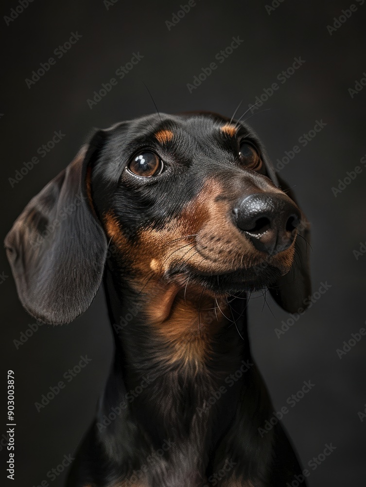 Dachshund Sitting Against White Background Dachshund Sitting Against White Background