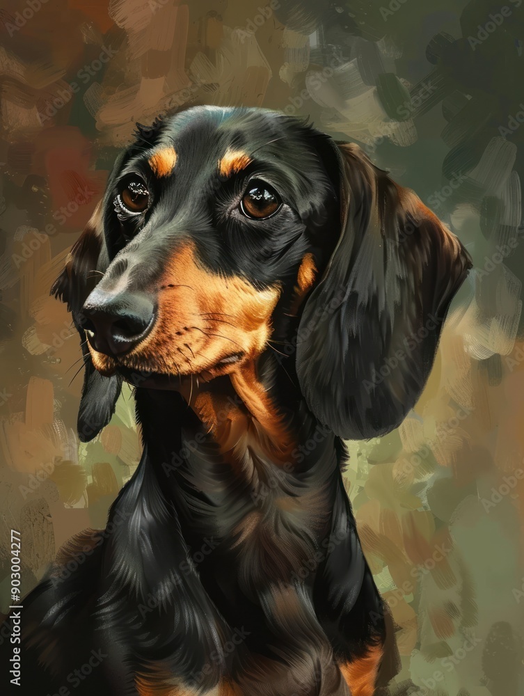 Dachshund Sitting Against White Background Dachshund Sitting Against White Background