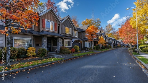 Suburban Street in Autumn