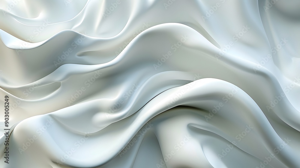 Obraz premium Elegant Flowing White Fabric Texture with Soft Waves