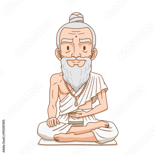 Cartoon Jivaka Komarabhacca the Buddha’s personal physician and the father of Buddhist medicine. photo