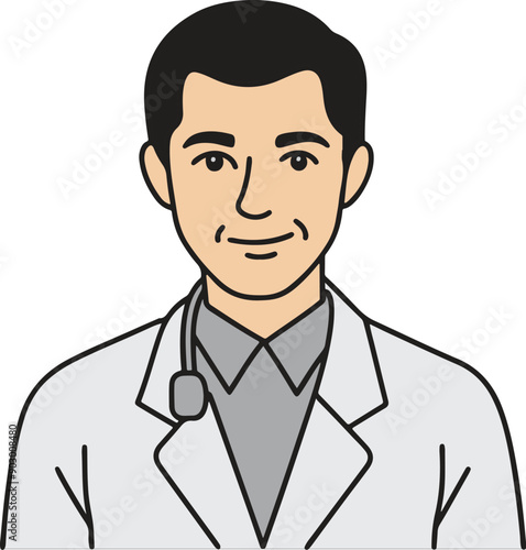 a man doctor colorful cartoon vector illustration