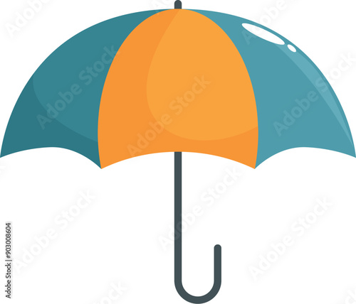 Classic opened umbrella, providing protection and shelter from rain and stormy weather, a symbol of weather forecast and preparedness