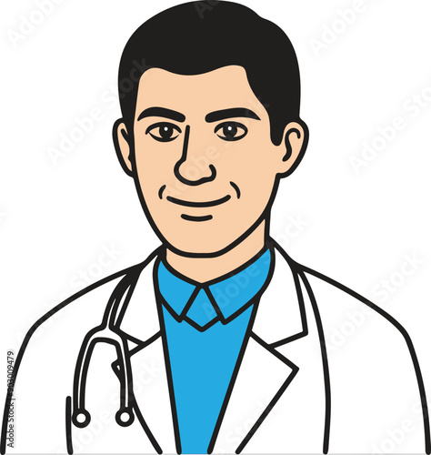 a man doctor colorful cartoon vector illustration