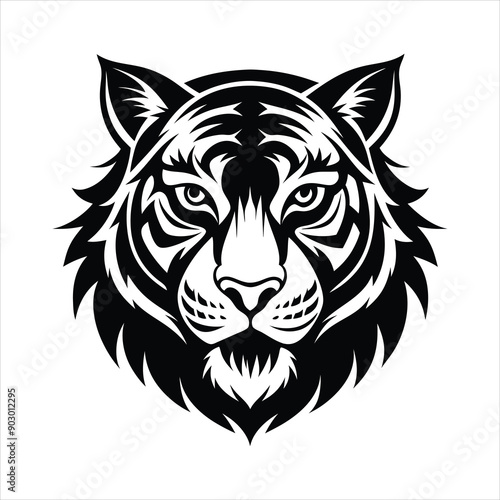 Download A Tiger Head Silhouette Vector File.