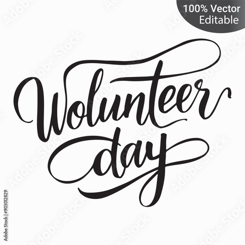 World Volunteer Day typography vector illustration design