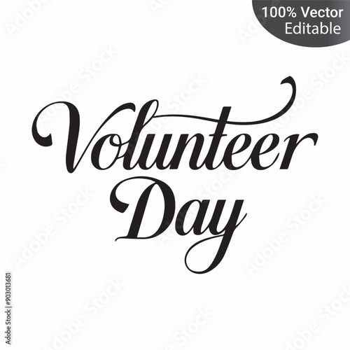 World Volunteer Day typography vector illustration design