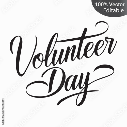 World Volunteer Day typography vector illustration design