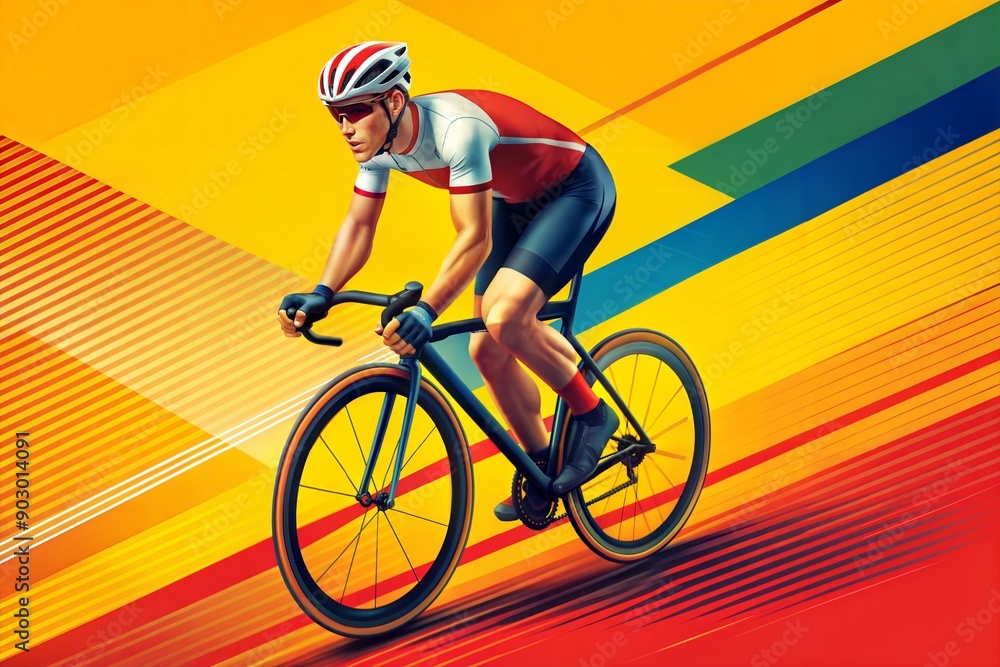 Fototapeta premium cyclist on a bike