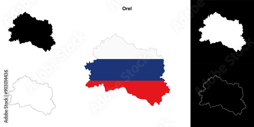 Orel blank outline map set