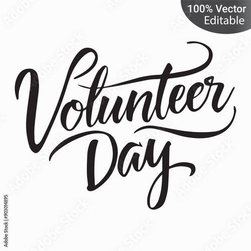 World Volunteer Day typography vector illustration design