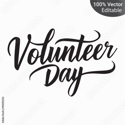 World Volunteer Day typography vector illustration design