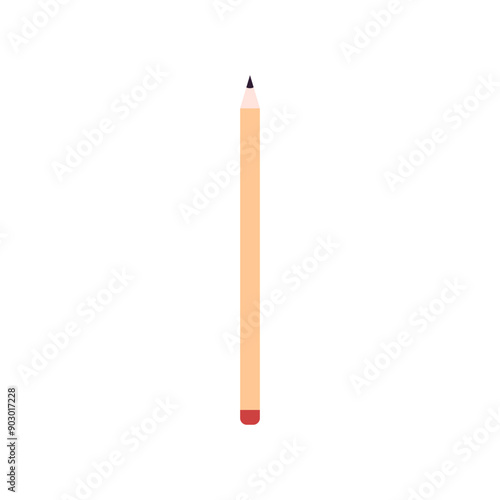 An illustration showing a black pencil icon with an eraser on a white background