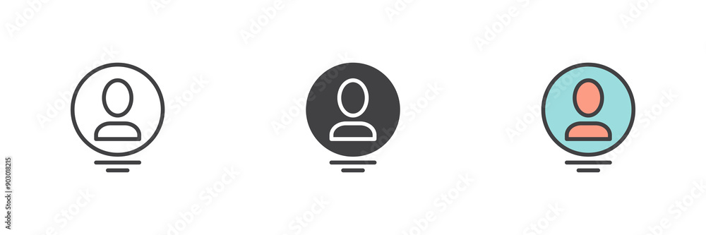 User account different style icon set User account different style icon set
