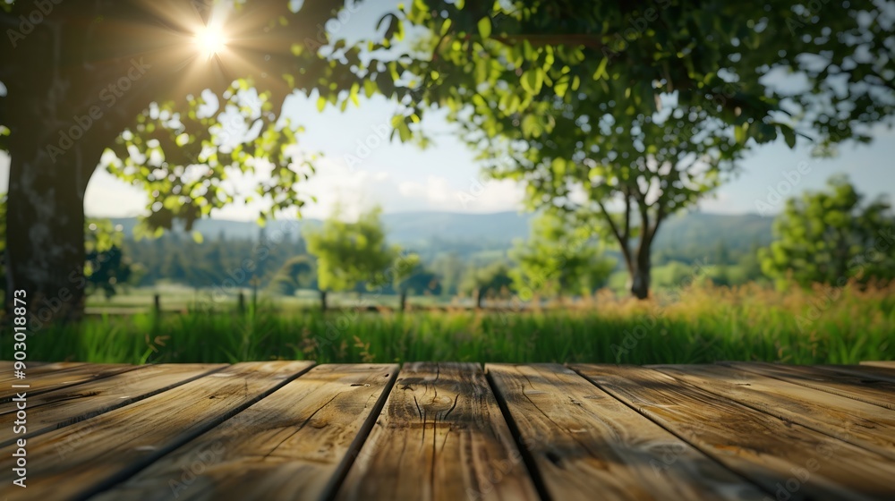 Tree Table wood Podium in farm display for food perfume and other products on nature background Table in a farm with grass trees and Sunlight in the morning : Generative AI Tree Table wood Podium in farm display for food perfume and other products on nature background Table in a farm with grass trees and Sunlight in the morning : Generative AI