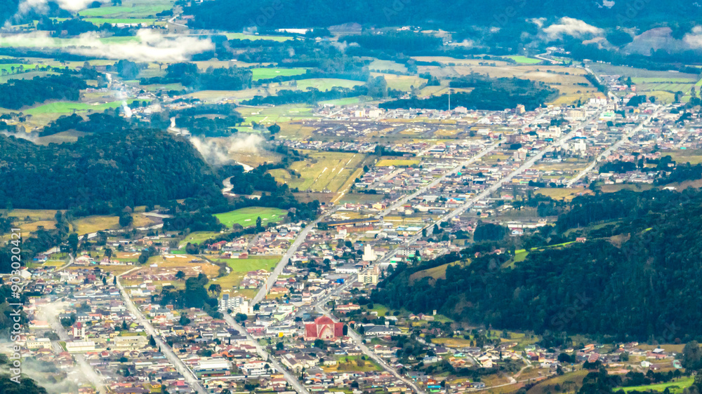 Fototapeta premium Urubici in Santa Catarina, Brazil. Aerial view.