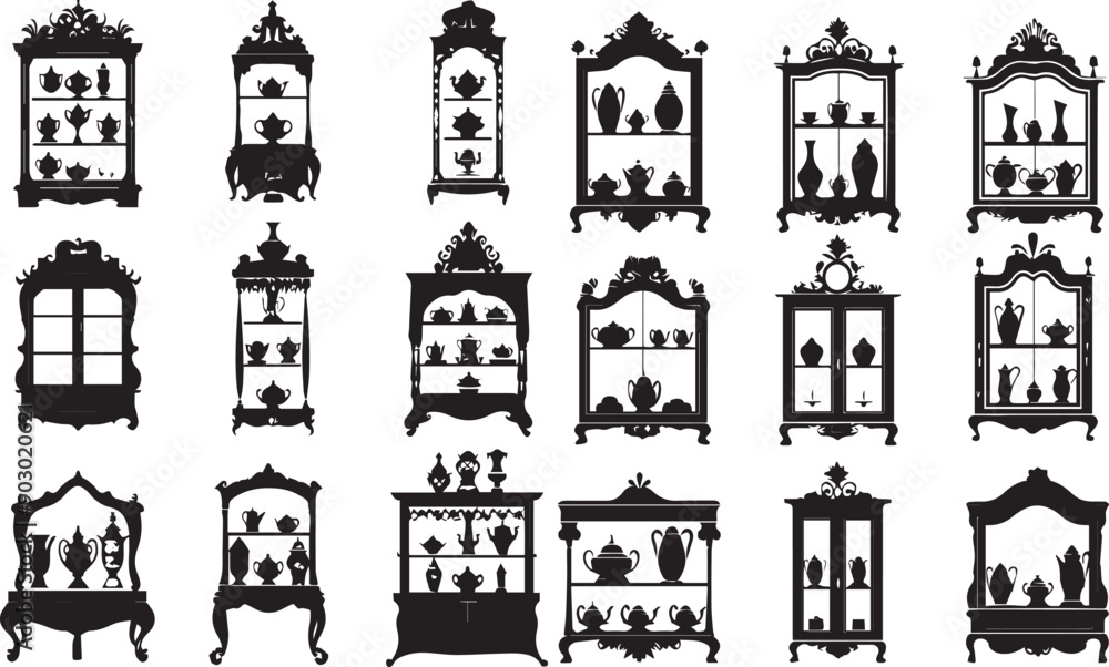 Naklejka premium Furniture Abstract Silhouette Vector Graphics Pack