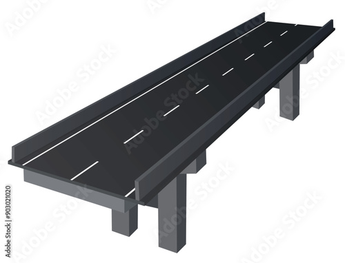 Isolated road viaduct. vector illustration